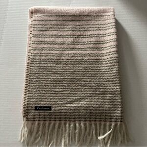 Striped Pink and Gray Cashmere Scarf